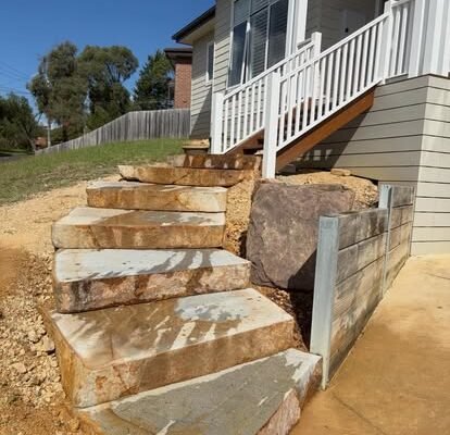 Retaining wall construction by CMK Excavations