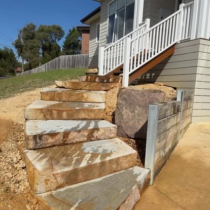 Retaining wall construction by CMK Excavations