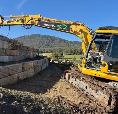 Rock wall and boulder work by CMK Excavations